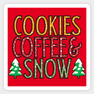 Cookies, coffee, snow for Christmas holidays Sticker